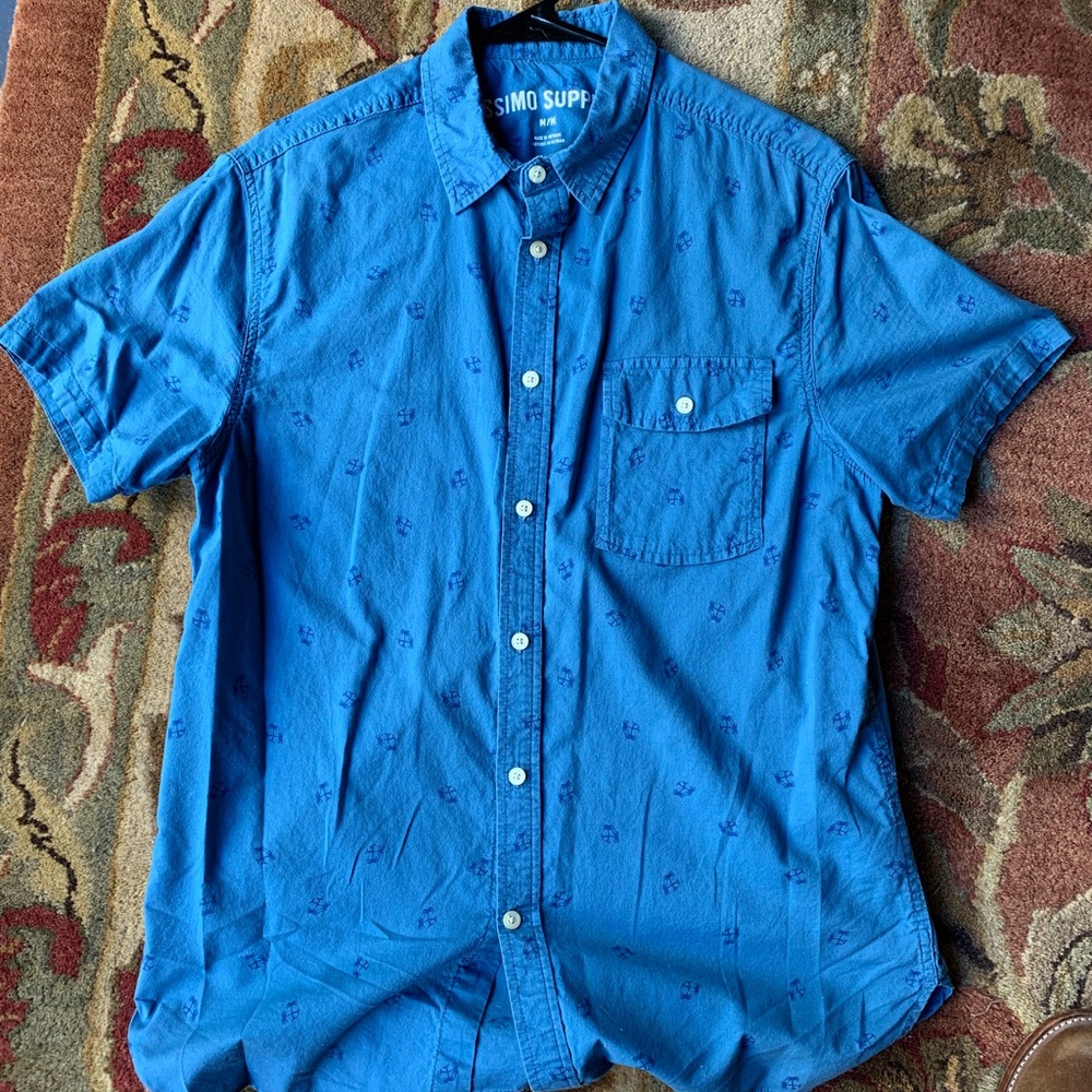 Mossimo Short Sleeved Button Down Shirt Palm Trees